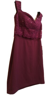 Red Burgundy Silky Satin Mini Dress - Size 7/8 - Short - Teeze Me - Juniors 