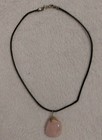 Pink Rose Quartz Stone Pendant Necklace  CUTE! — photo 3