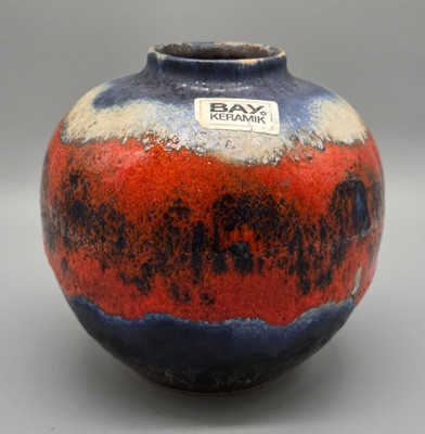 21.2 Vintage Bay Keramik Ball Vase 44-12 Fat Lava Ceramic 70´s