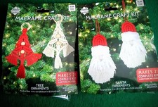 Macrame Craft Kit Lot Of 2, Christmas Ornaments