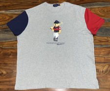 Polo Ralph Lauren Polo Player Bear T-Shirt Gray Classic Fit Men s Size XXL