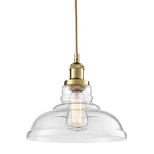 CLAXY Ecopower Edison Vintage 1-Light Industrial Pendant Glass Hanging Light