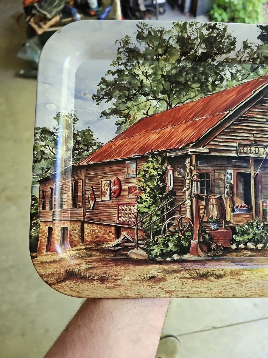 1998 Coca-Cola Metal Tray THE OLD SAUTEE STORE Artist Jeanne Mack