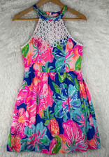 Lilly Pulitzer Size 2 Kinley Blue Jungle Utopia Print Floral Fit & Flare Dress