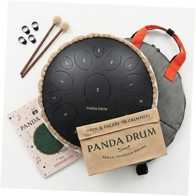 Pro () | Steel Tongue Handpan with Music Book, Mallets, Carrying Bag & Black