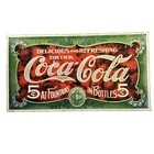Vintage Coca-Cola Metal Sign Decor 5 Cents Soda Fountain Drink Collectible