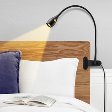 Minimalist Reading Light for Bed Headboard Dimmable Book Light Clip on Lamp w...