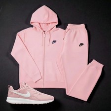 Nike Women's Fleece Sportswear Tracksuit Full Zip Hoodie  Pants To Match Jogger