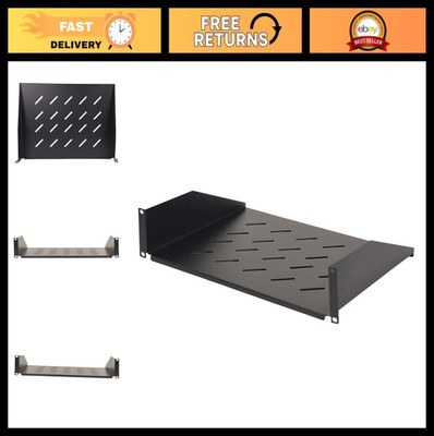 Universal 14'' Deep Vented Rackmount Shelf for 19'' Server Rack Cabinet - Cantilev