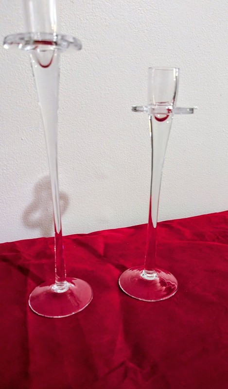 Set of Vintage Handed Blown Candle Sticks