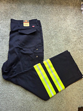 New 2  Red Kap Men's Hi-Vis Reflective Cargo Work Pants Navy Size 40x32 PC76NV0