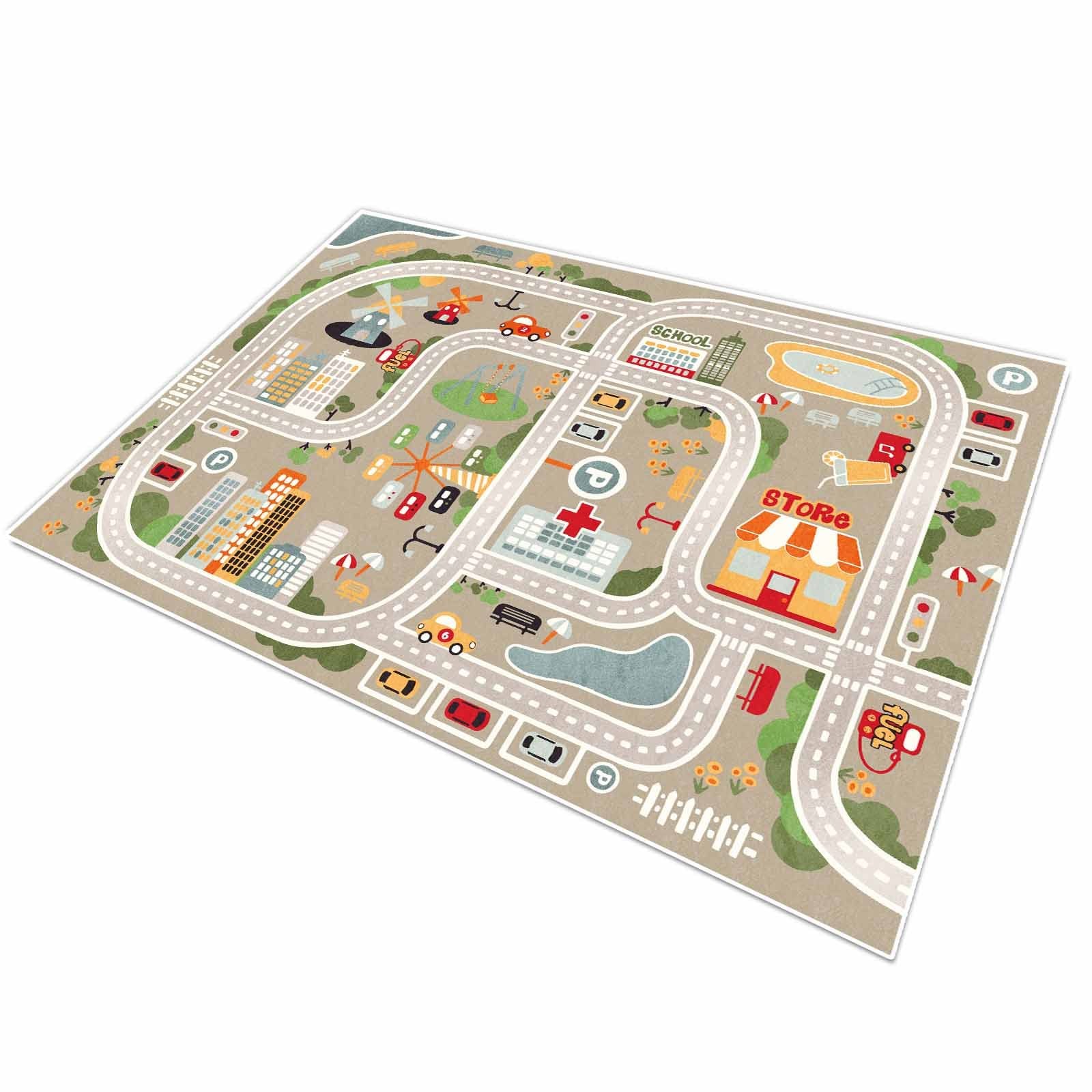 Tappeto Stradale per Bambini, Tappeto Gioco Bambini, Tappeto Cameretta (k3P)