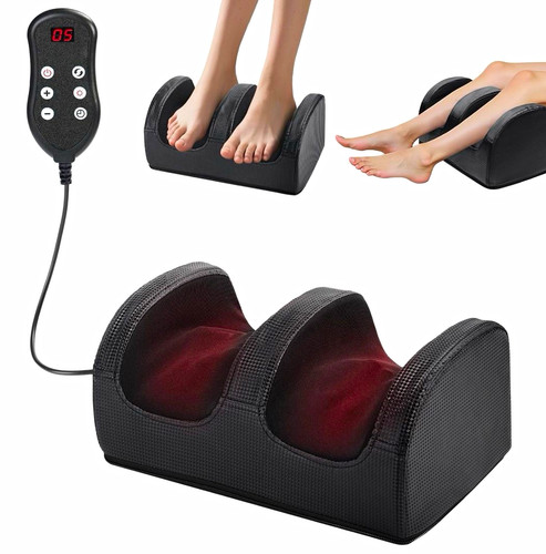 Shiatsu Foot Massager Electric Calf & Foot Roller with Heat – Black