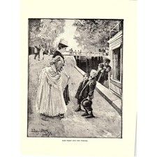 Miss Peggy and Her Friends - Dudley Hardy 1887 impresión artística vintage 8,5x11 V5