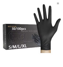 First Glove Black Industrial Disposable Nitrile Gloves 6 Mil Latex  Powder Free