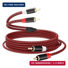 RCA Cable 3Ft,2Rca Male to 2-Rca Male Audio Stereo Subwoofer Cable Hi-Fi Sound