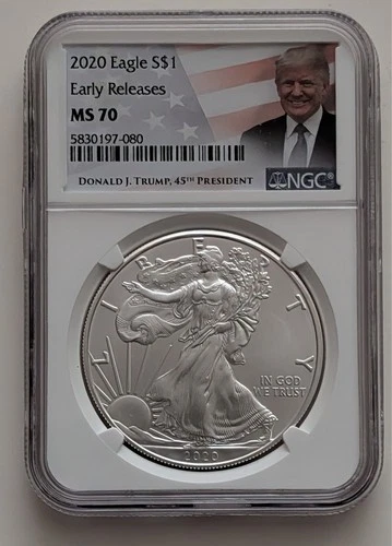 2020 SILVER EAGLE $1 EARLY RELEASES TRUMP CORE NGC MS 70 SKU 5830197-080