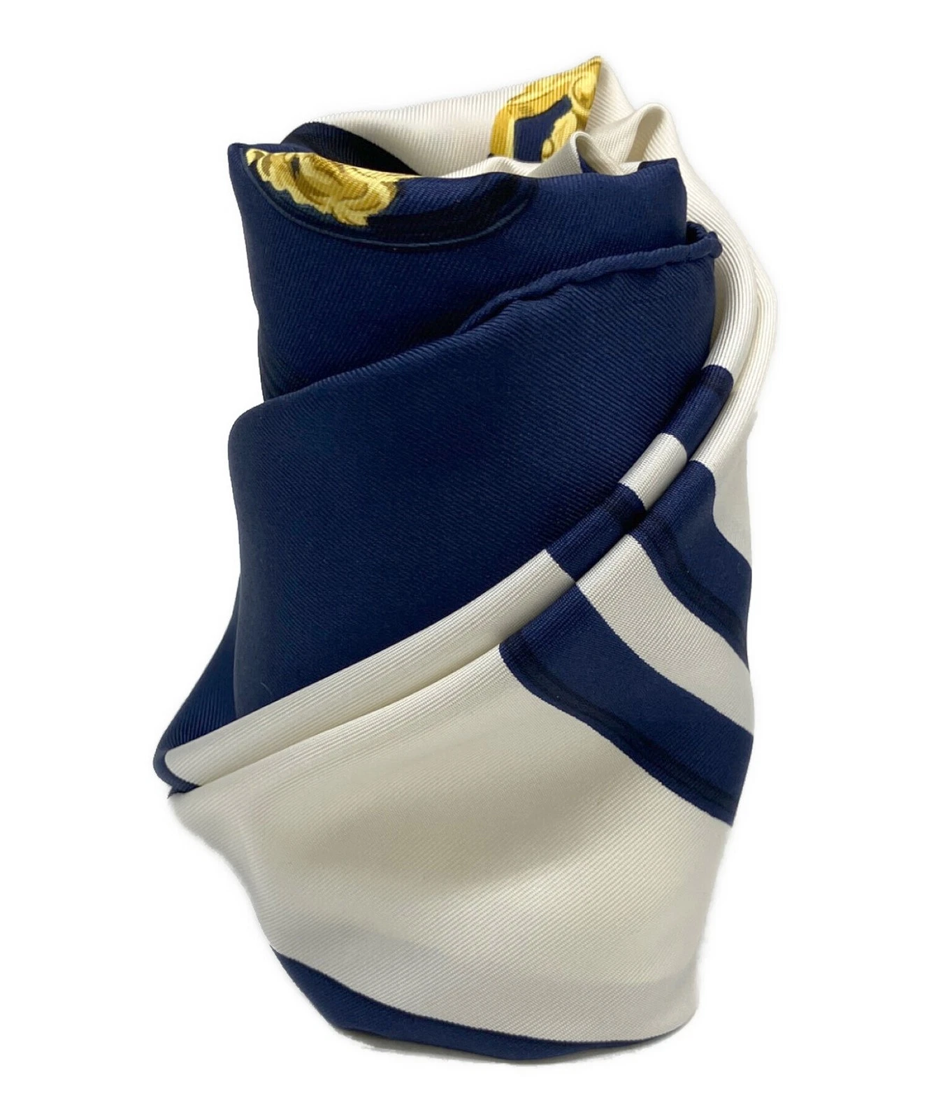 Hermes — HERMES BRIDES DE GALA Scarf Navy France Silk Square Authentic Used SR1852