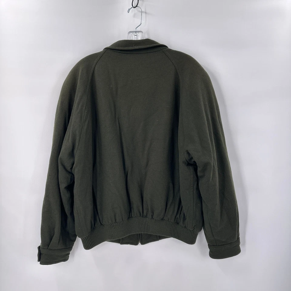 Jaqueta de lã vintage Yves Saint Laurent XL casaco bombardeiro masculina verde oliva * - Imagem 3 de 4