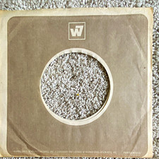 Warner Bros. 7" 45 RPM Record Sleeve Paper Outer Sleeve Gray Die-Cut Window