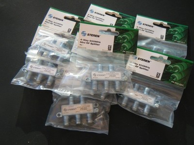 Lot 10 New Cable TV Coaxial CATV Antenna Line 4-Way 900 Mhz RF Signal Splitters