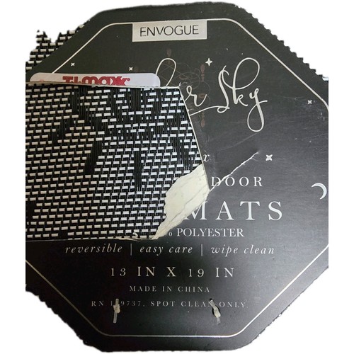 October Sky Set of 6 Placemats Black Gray Reversible Placemats 13 x 19" New - Picture 7 of 7