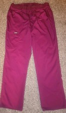 Cherokee Revolution Womens Tapered Leg Scrub Pants Wine XLarge Reg 31" WW105