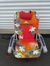 Tommy Bahama Colorful 5-Position Lay Flat Folding Backpack Beach Chair