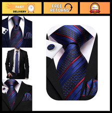 Extra Long 63" 70" Silk Ties Set for Men with Pocket Square Cufflinks - Paisle