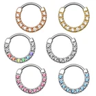 Septum Piercing Clicker Ring Rhinestone Crystal Shield Universal Ear Tragus Helix