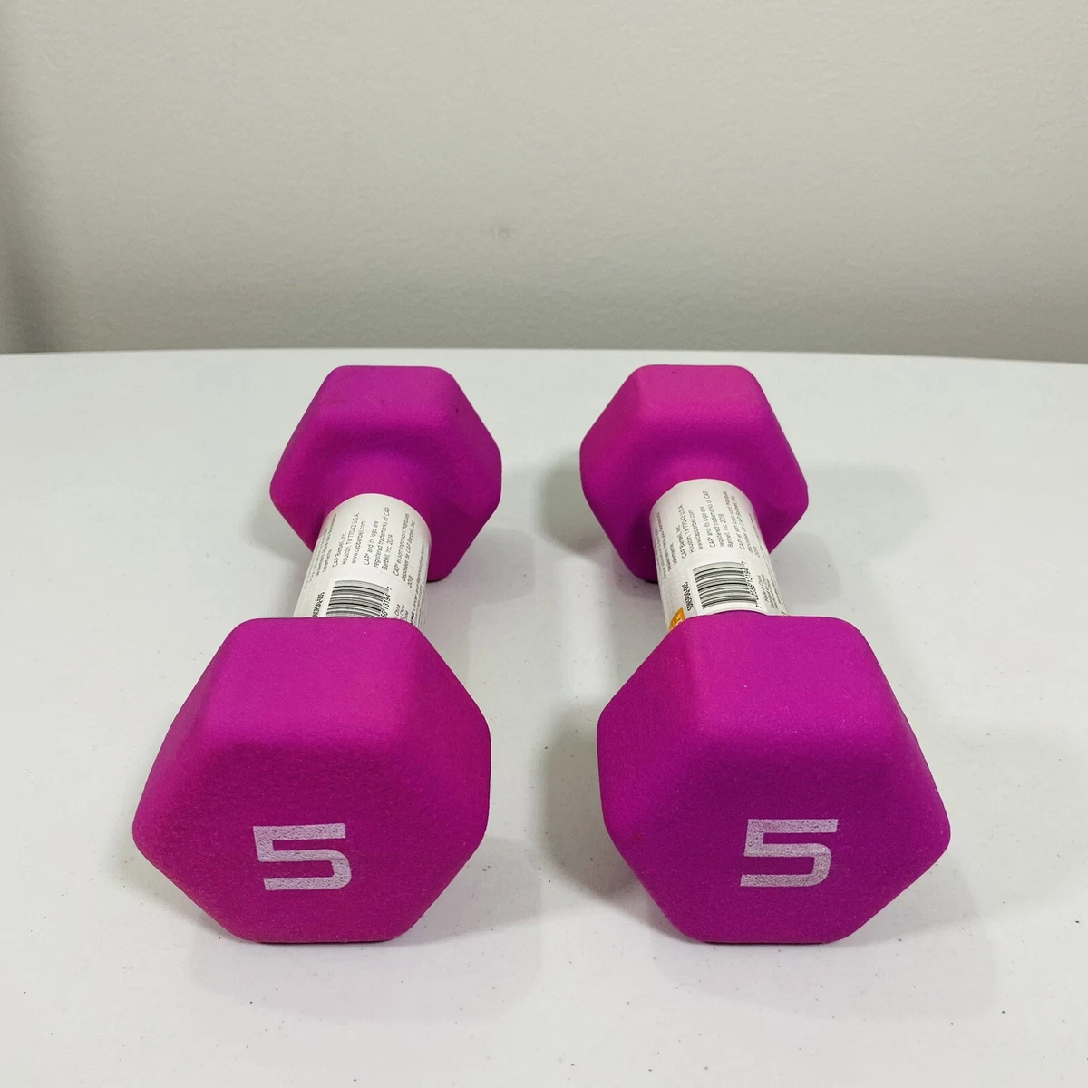 CAP Hex Pink Neoprene 5 lb Pound Pair Dumbbells Hand Weights 10 lbs Total