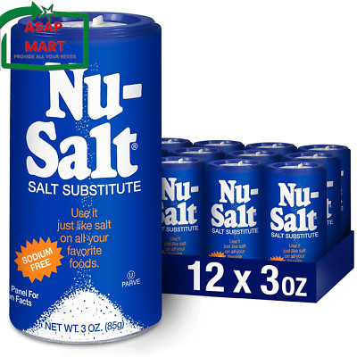 Nu-Salt Sodium-Free Salt Substitute, Contains Potassium Chloride, Table Salt.