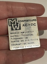 Poste Radio TSF Plaque Metal Adaptateur AC DC