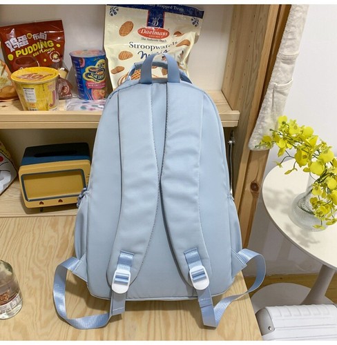 16 In. Large Capacity Clear Solid School Backpack College Travel Casual Bag Girl - Picture 7 of 31