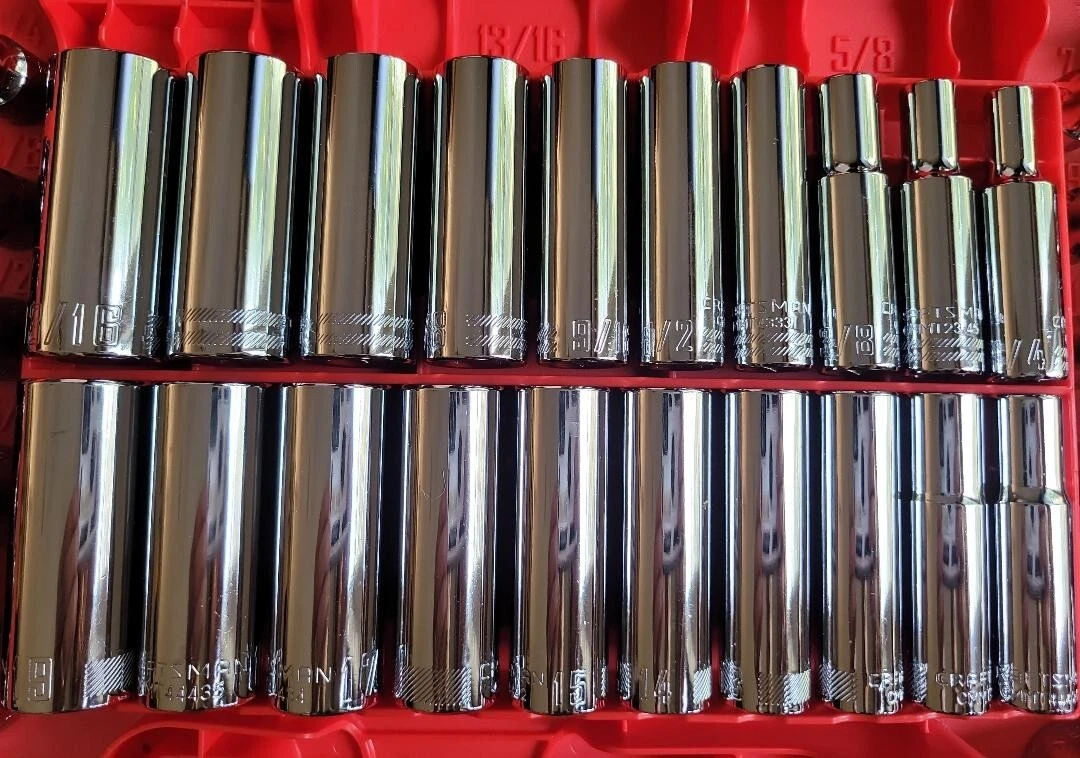 CRAFTSMAN 20 pc Deep 3 8 SAE METRIC MM 6pt socket set eBay