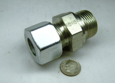 PARKER GE16SR3/4CF NEW STRAIGHT ADAPTER 16MM EO 24*CONE BITE X 3/4'' MALE BSPP