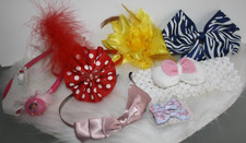 Lot of 7 Girls Hair Accessories Headbands Bows Clips Colorful Boho School NIP