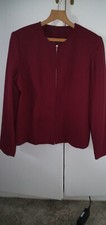 Women Burgundy Maroon Red Wine Jacket Size 16 Women