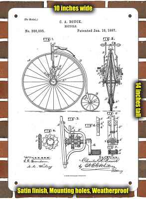 Metal Sign - 1887 Bicycle Patent- 10x14 inches | eBay