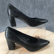 Marko Collection Heels Womens 39 Casual Slip On Pointed Pumps Black Faux Leather
