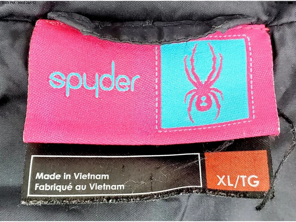 Spyder Kids XL Girls Jacket Zip Up Long Sleeves Coat Black Pink - Image 4 of 4