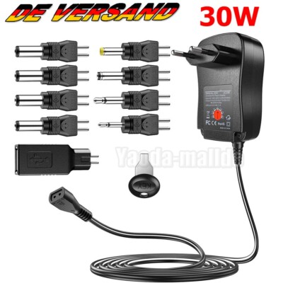 Universal Stecker Netzteil 1500mA 1,5A 3V 4,5V 5V 6V 7,5V 9V 12V 7,2W 9 Adapter
