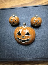 Pumpkin   Pendant / Pin Earring Set For Women Halloween Jewelry 2 Piece Set