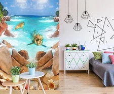 3D Animal Yellow Dolphin G497 Wallpaper Wall Murals Removable Self-adhesive Erin