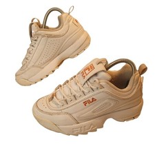 Girls/Ladies FILA Distruptor II 2 Trainers In White & Orange UK 4