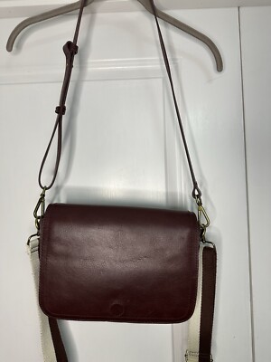 NWT Madewell The Transport Flap Shoulder Bag Burgundy Leather