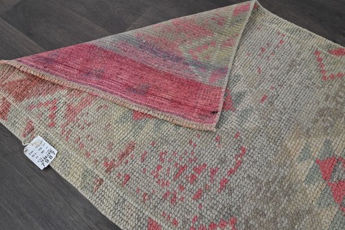 Vintage Turkish Runner Rug 2x12ft Wool Anatolian Handmade Hallway Oushak PINK - 第 6/9 張圖片