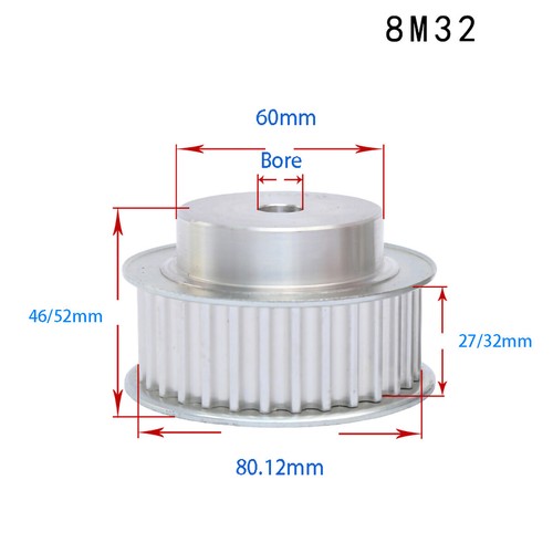 BF-type HTD8M 25mm / 30mm Timing Belt Pulley 12 - 72 Tooth for CNC Step Motor - Picture 26 of 49