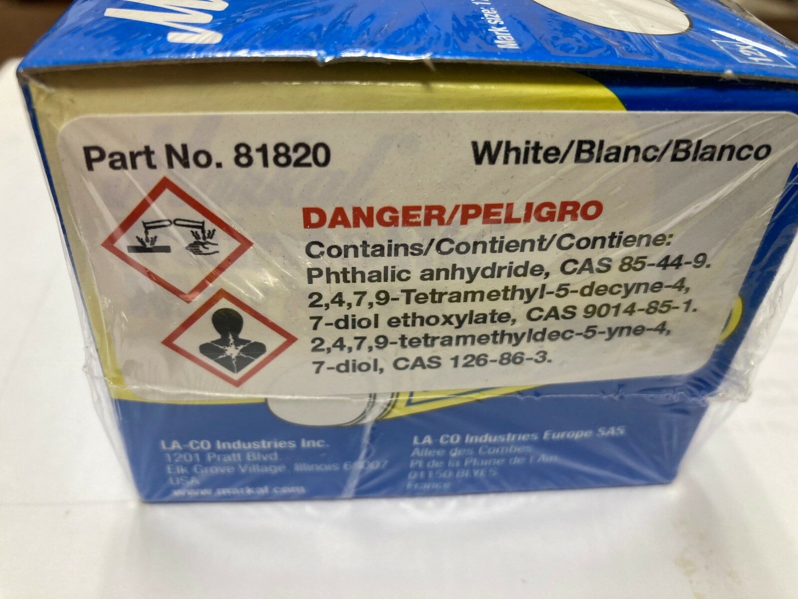 *** Box 0f 12 ***, Markal 81820, White K Paintstick Markers (Hot Surface)