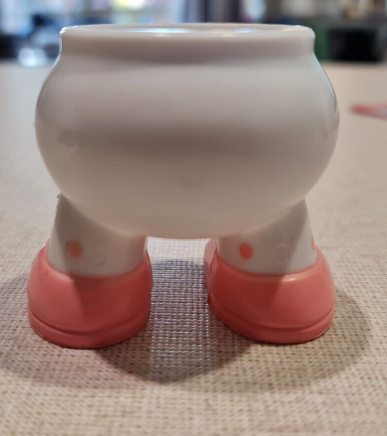 Vintage EGGS WITH LEGS egg cup spots legs cream and Pink FREE POST
